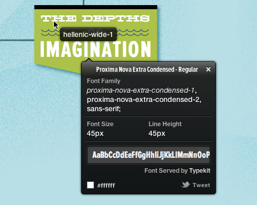 A screenshot showing WhatFont in action.